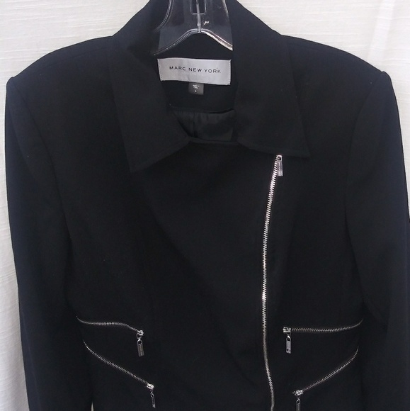 Marc New York Andrew Marc Black Jacket Sz 6 - Picture 3 of 5